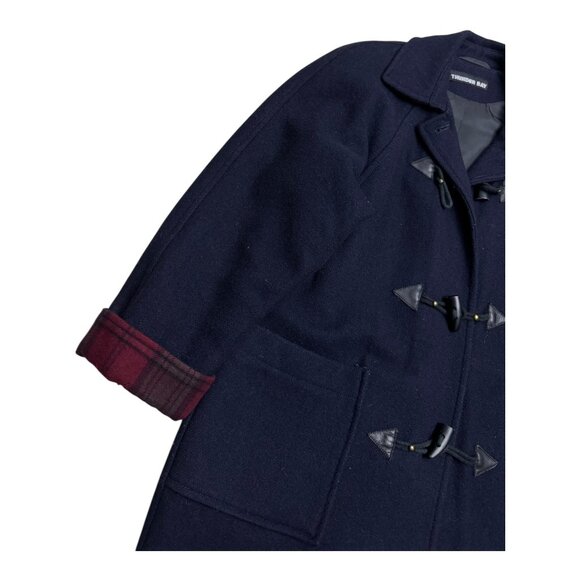 VINTAGE 70s THUNDER BAY Wool Blue Luxury Retro Winter Parka Pea Coat Womens 8 - Picture 3 of 5